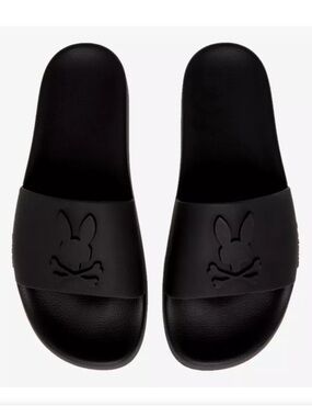 PSYCHO BUNNY BLACK SLIDES